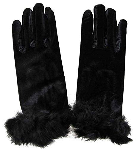 Women’s Winter Velvet Gloves with Fur Cuff