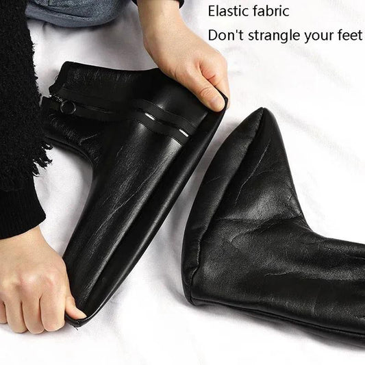Unisex Winter Warm Leather Thermal Boat Slipper