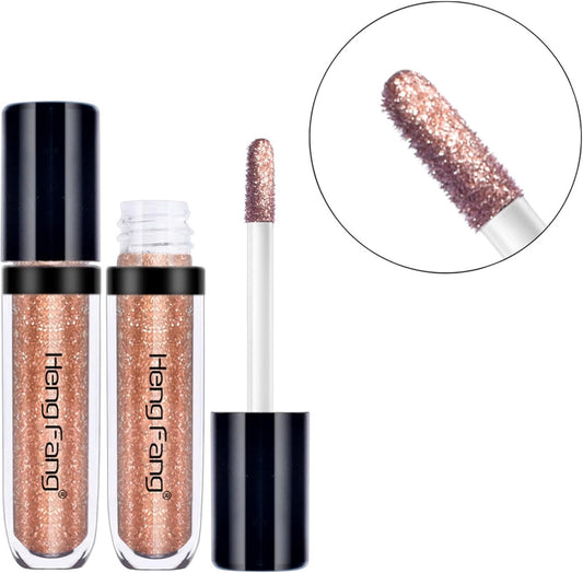 HENG FANG 6 Pcs Liquid Diamond Glitter Eyeshadows Set – Waterproof, Long-Lasting, Vibrant Colors with Lightweight Texture for Bold & Sparkling Eye Makeup