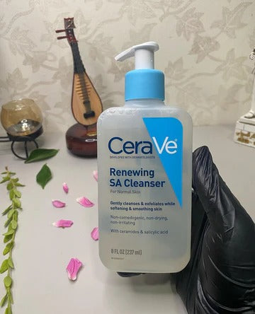 CeraVe Renewing SA Cleanser And Hydrating Cleanser with Salicylic Acid & Ceramides – (237ml)