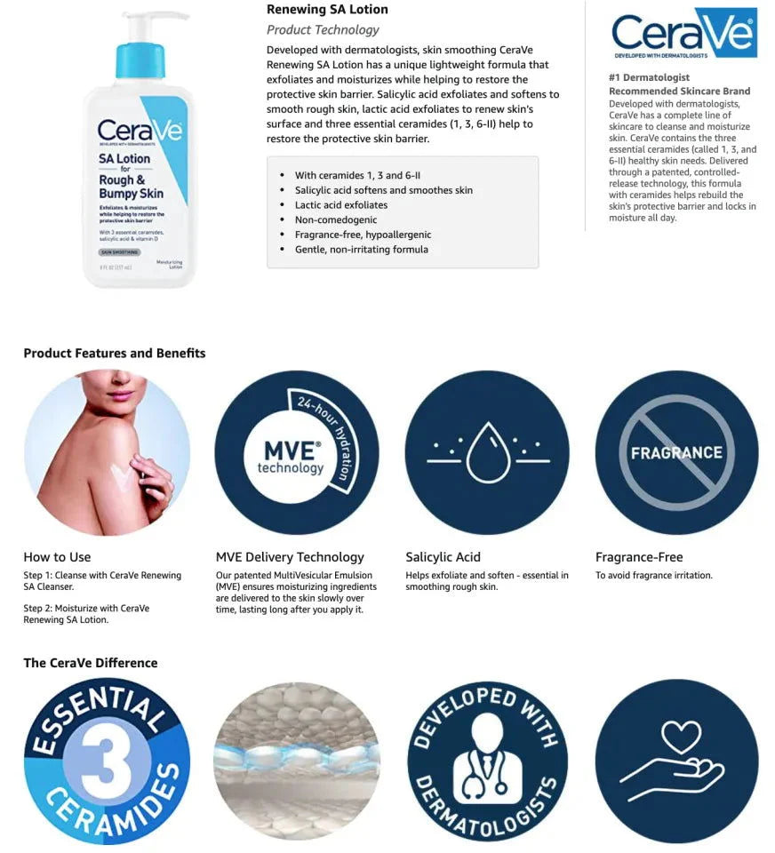 Cerave SA Lotion for Rough & Bumpy Skin